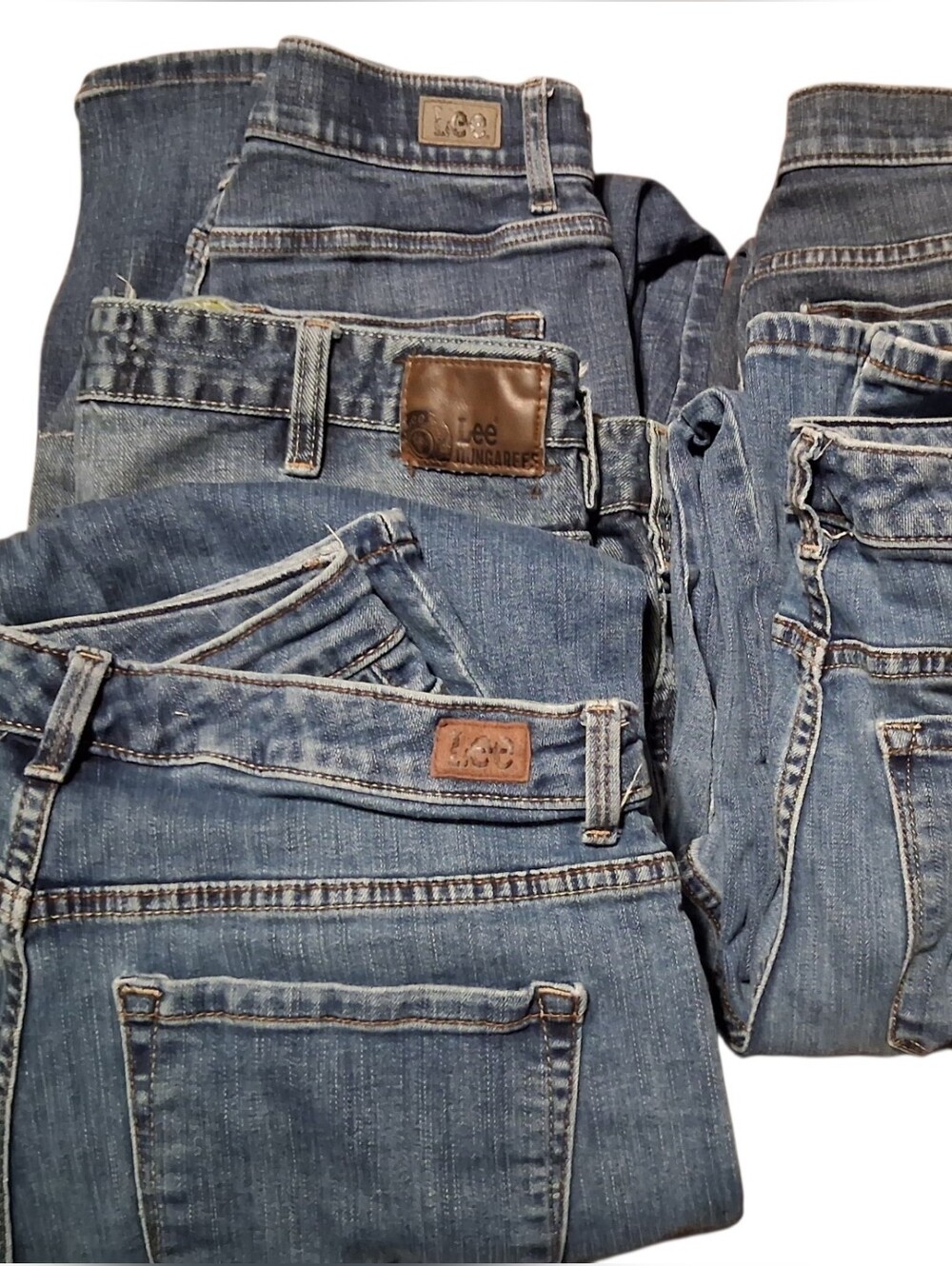 Lee Blue Denim Jeans Bundle Lot Assorted Straight Leg & Bootcut Sizes